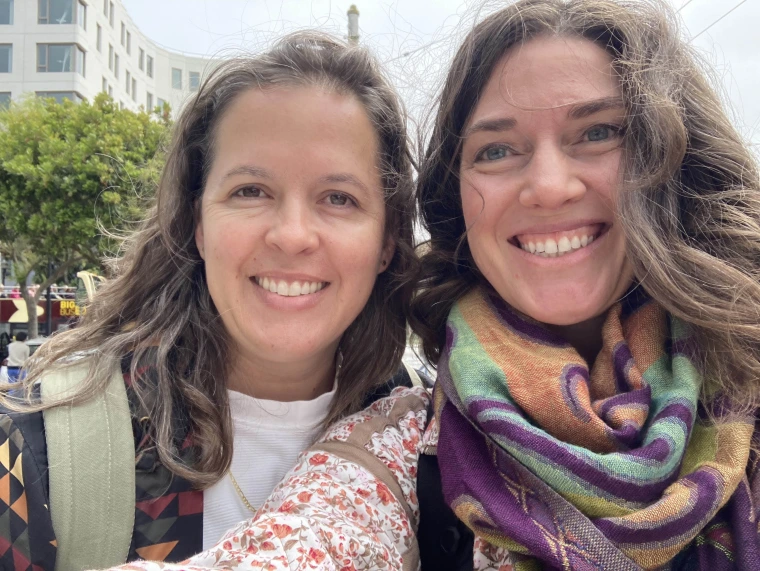 Selfie of two women